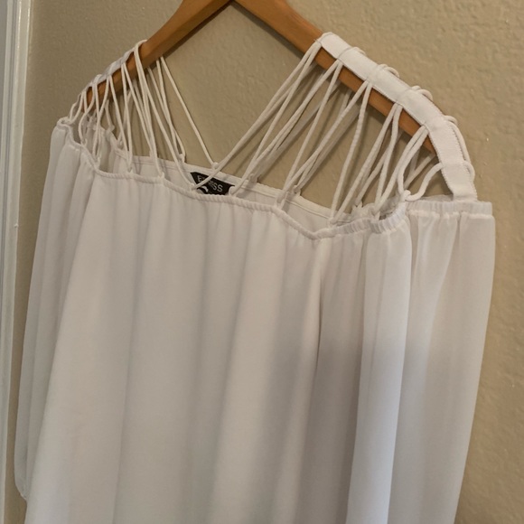 Express Tops - Express Caged Petite Blouse
